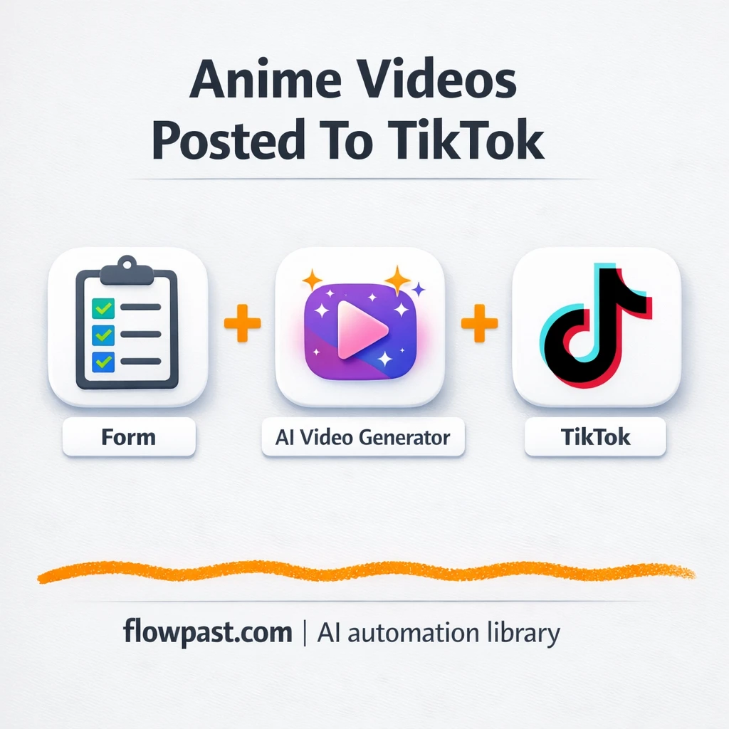 TikTok + Fal AI: anime clips posted hands free - n8n workflow automation template