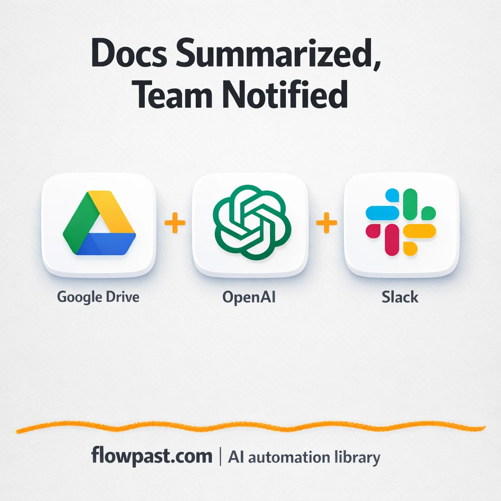 Google Drive to Slack, instant document summaries - n8n workflow automation template