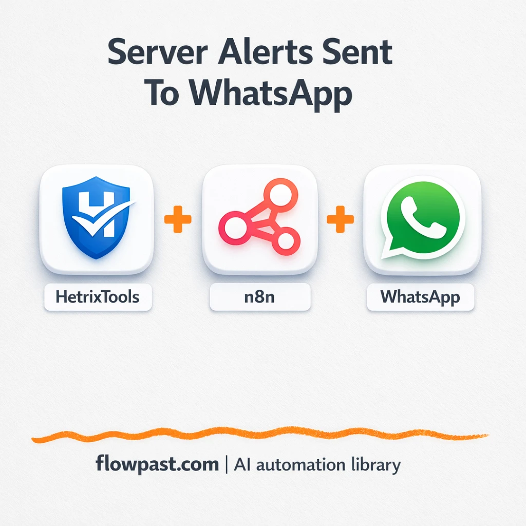 HetrixTools to WhatsApp, server alerts you notice - n8n workflow automation template