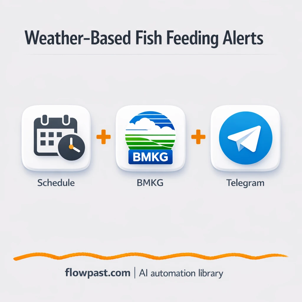 BMKG + Telegram: smarter fish feeding on rainy days - n8n workflow automation template