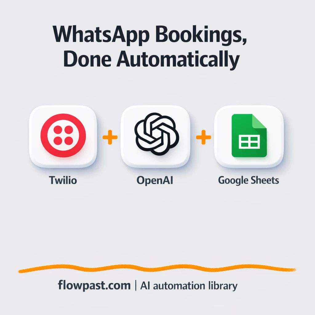 WhatsApp + Google Sheets, bookings logged automatically - n8n workflow automation template