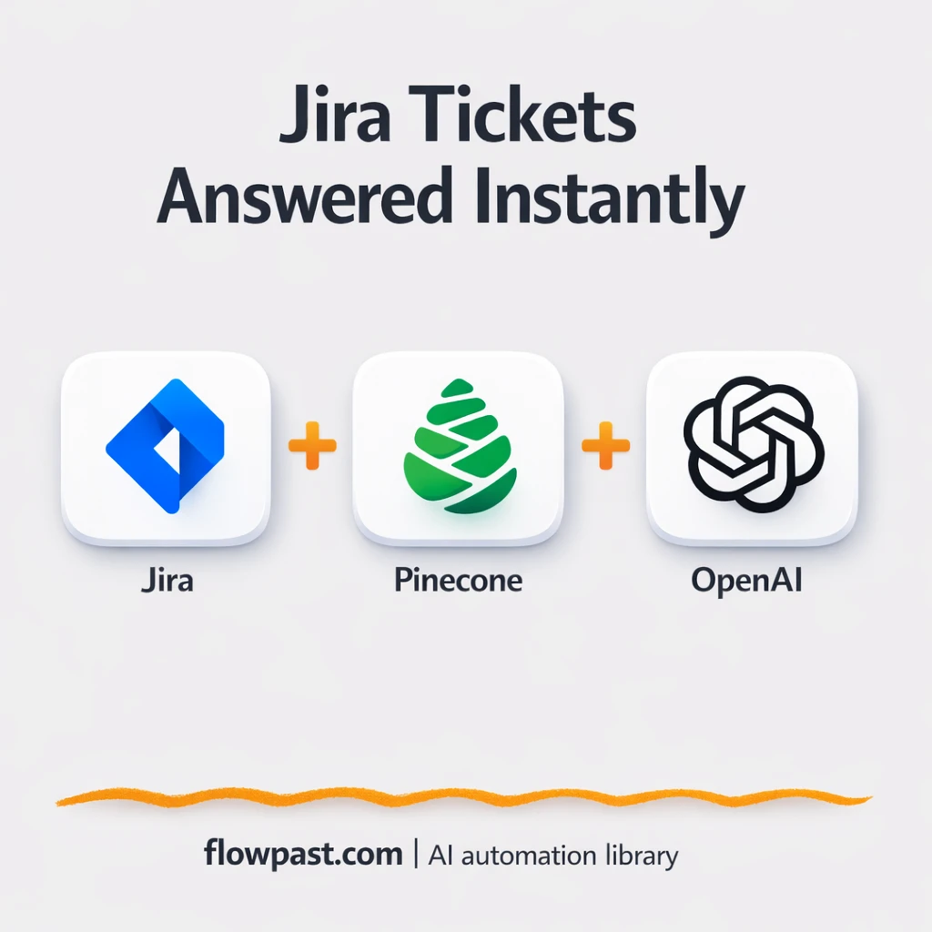 Jira + Pinecone: instant answers from open tickets - n8n workflow automation template