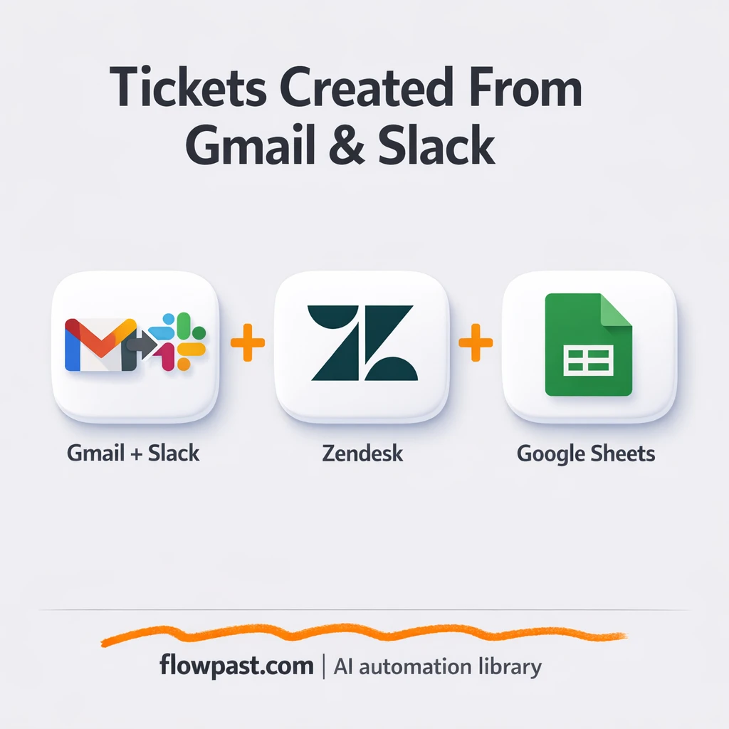 Gmail + Slack to Zendesk, tickets captured and tagged - n8n workflow automation template