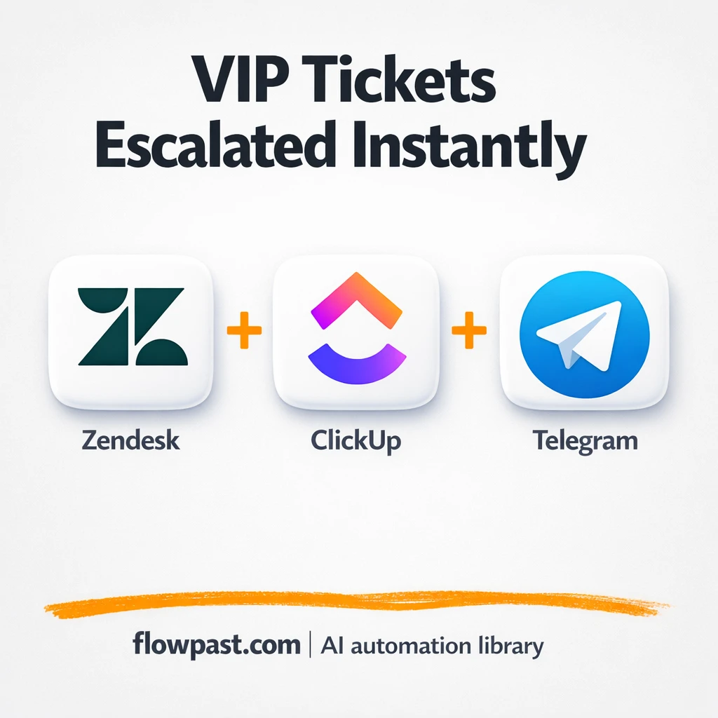 Zendesk + ClickUp: VIP tickets escalated fast - n8n workflow automation template