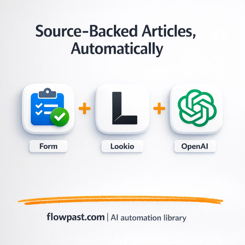 Lookio + Google Sheets, cited drafts ready to publish - n8n workflow automation template
