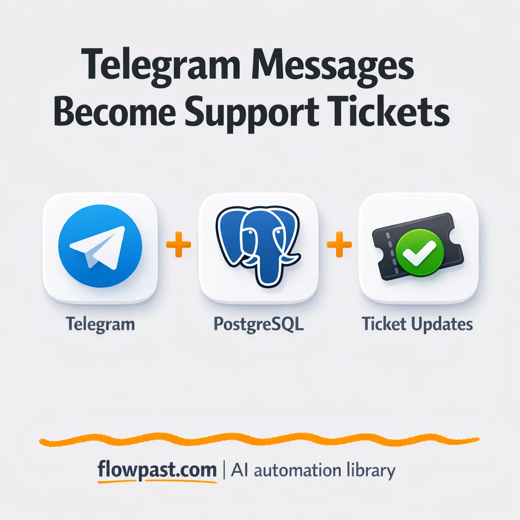 Telegram + Postgres: ticket IDs and status tracking - n8n workflow automation template