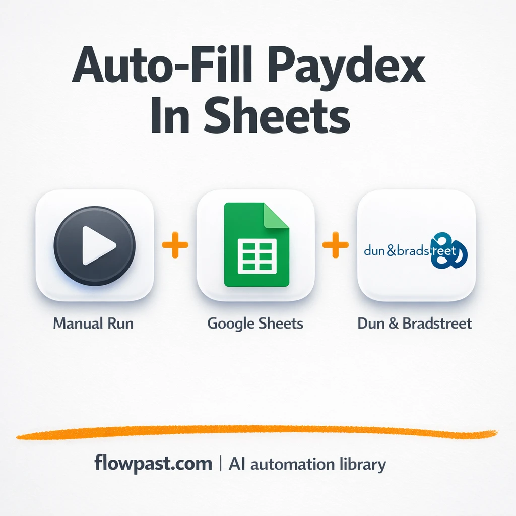 Google Sheets + Dun and Bradstreet, Paydex filled in - n8n workflow automation template