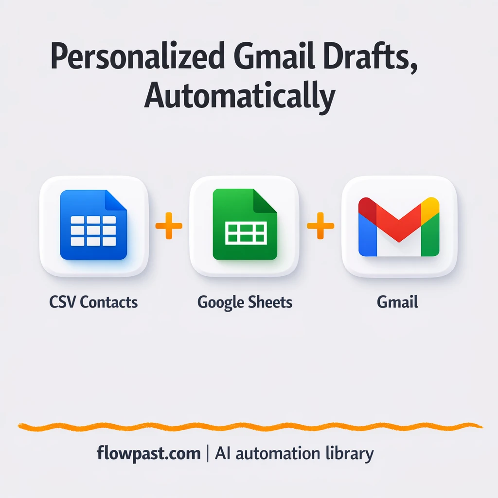 Gmail + Google Sheets: personalized outreach drafts - n8n workflow automation template