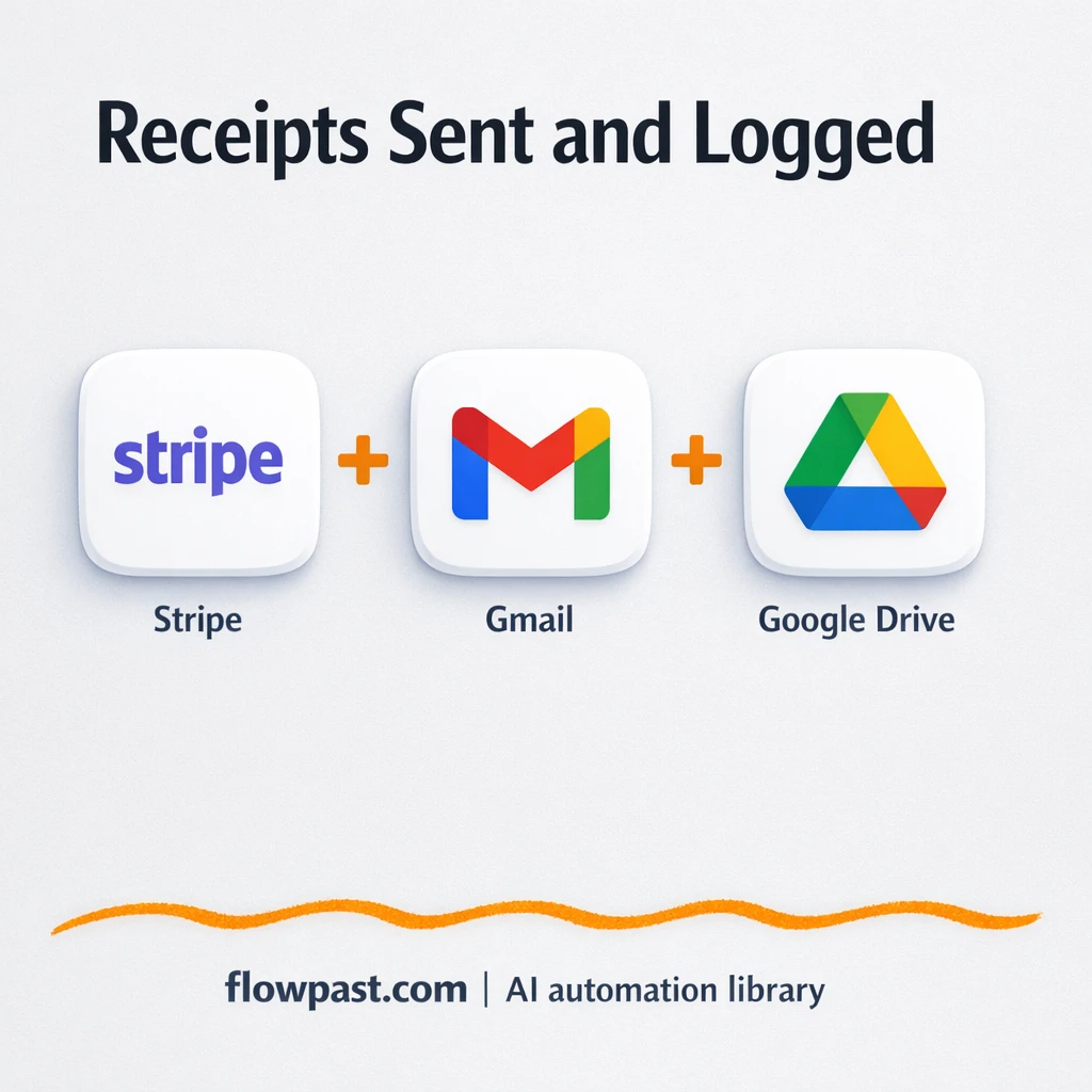 Stripe to Gmail, receipts sent and logged in Sheets - n8n workflow automation template