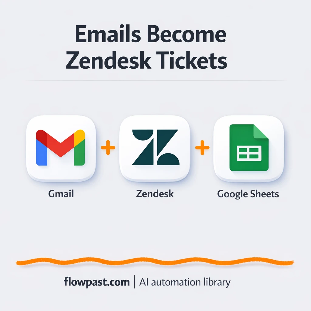 Gmail to Zendesk, every request becomes a ticket - n8n workflow automation template