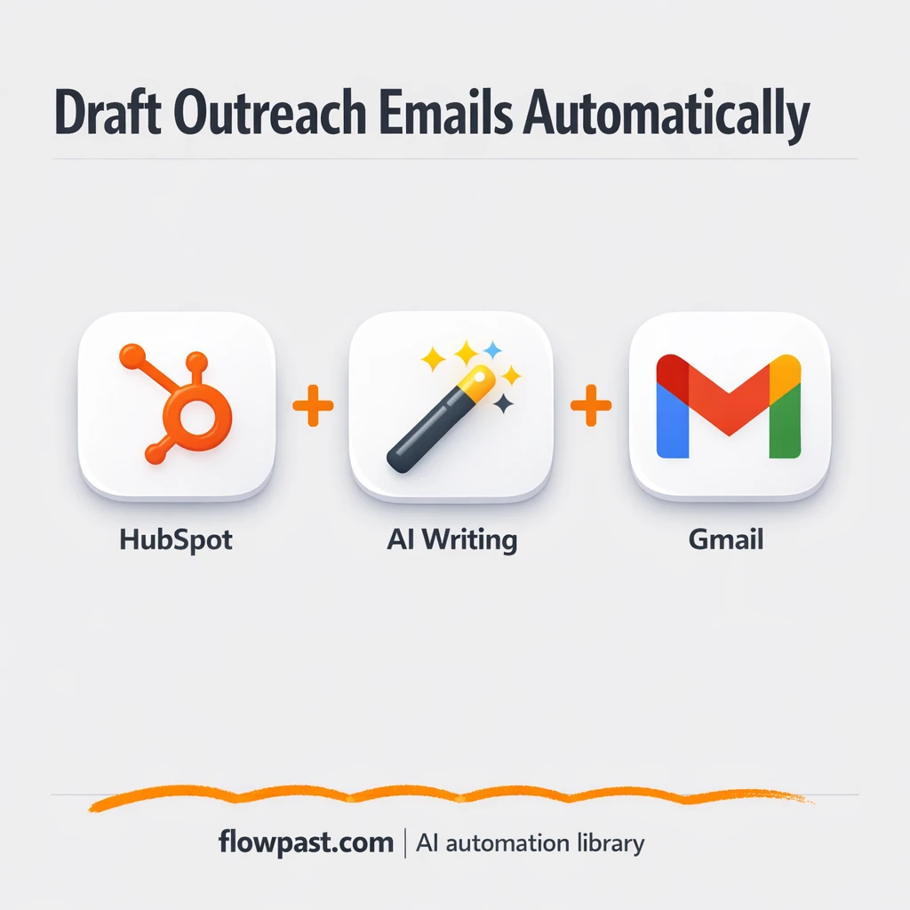 HubSpot to Gmail, personalized outreach drafts ready - n8n workflow automation template
