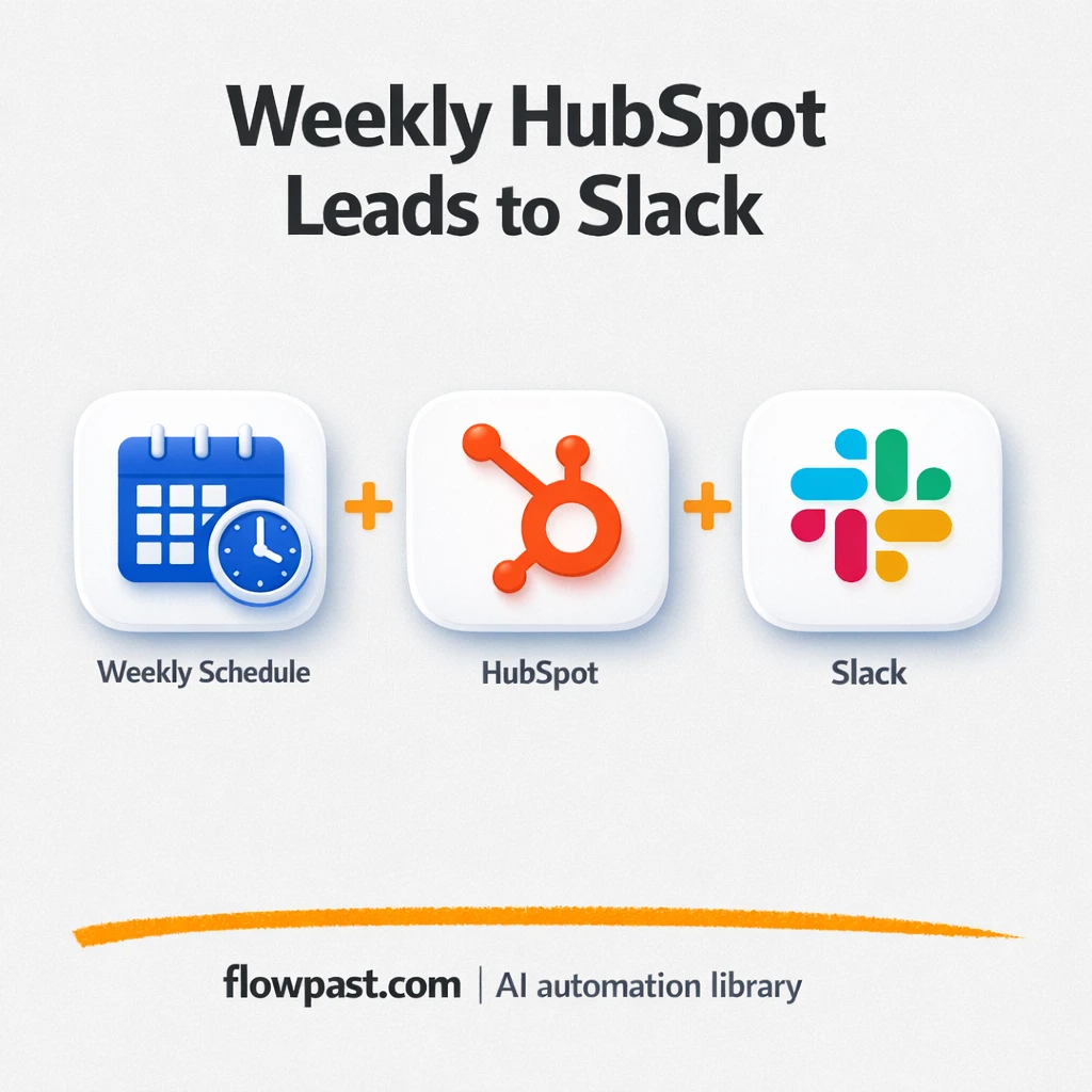 HubSpot to Slack, weekly pipeline numbers posted - n8n workflow automation template