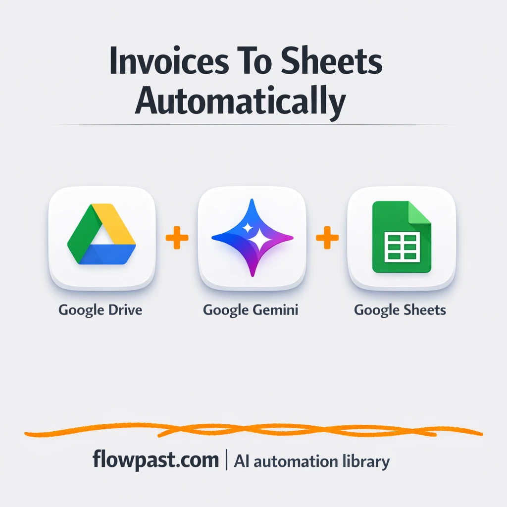 Google Drive to Google Sheets, invoices logged clean - n8n workflow automation template