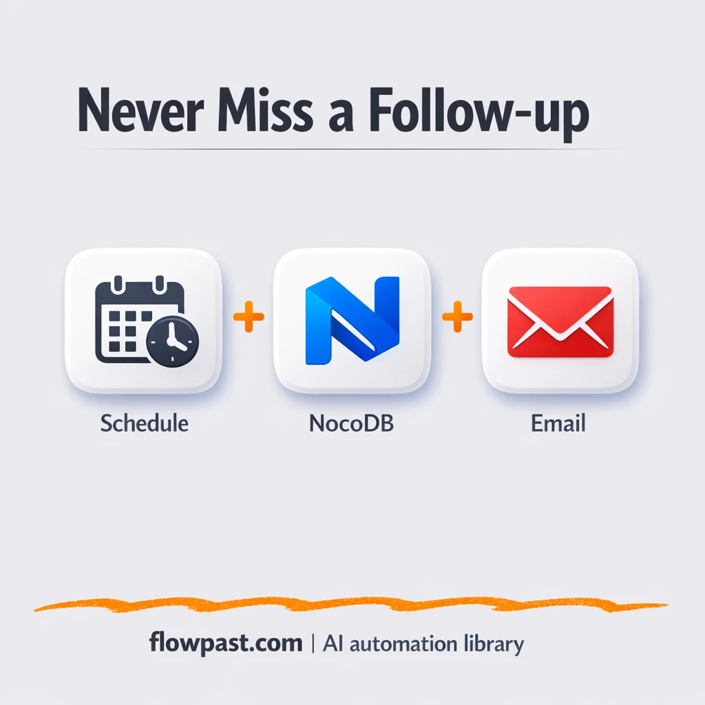 NocoDB + Gmail: follow-ups sent, tracking stays clean - n8n workflow automation template