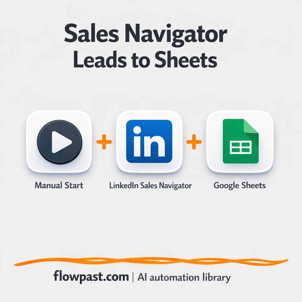 LinkedIn Sales Navigator to Google Sheets, leads ready - n8n workflow automation template