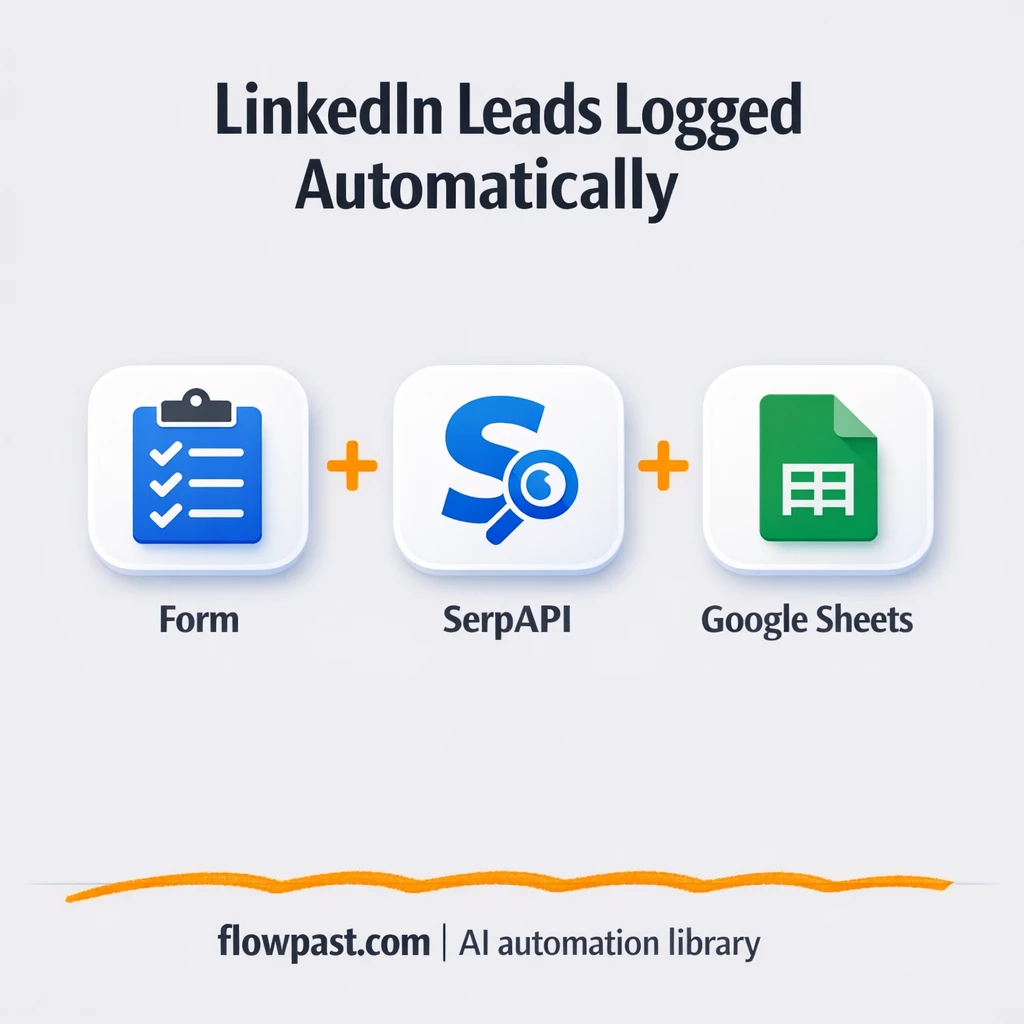 SerpAPI to Google Sheets, LinkedIn leads logged - n8n workflow automation template