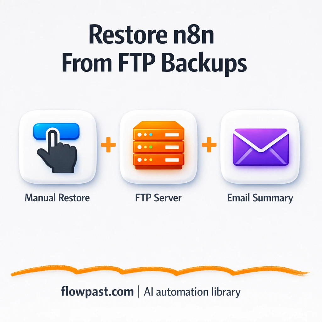 FTP + Email: restore backups with less downtime - n8n workflow automation template
