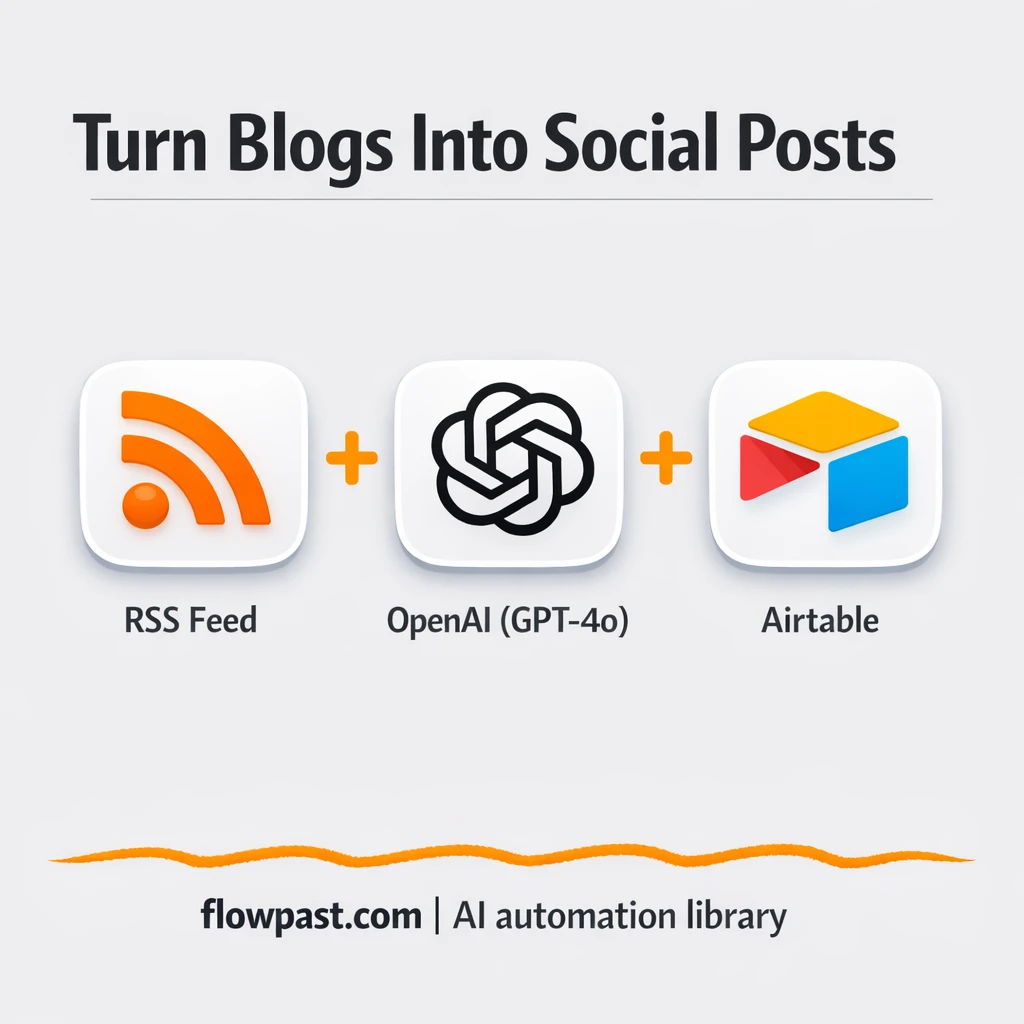 RSS to Slack + Airtable, repurpose posts fast - n8n workflow automation template