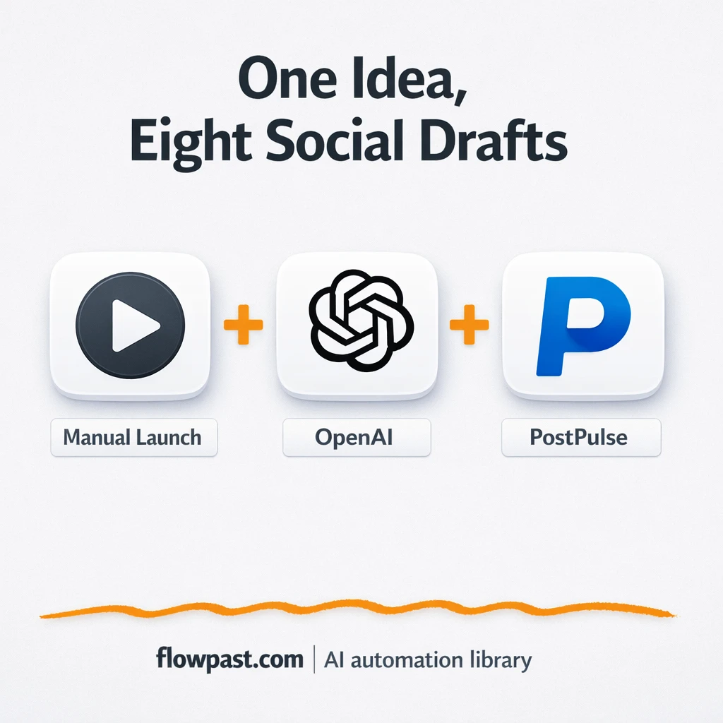 PostPulse + OpenAI: one idea, drafts for every channel - n8n workflow automation template