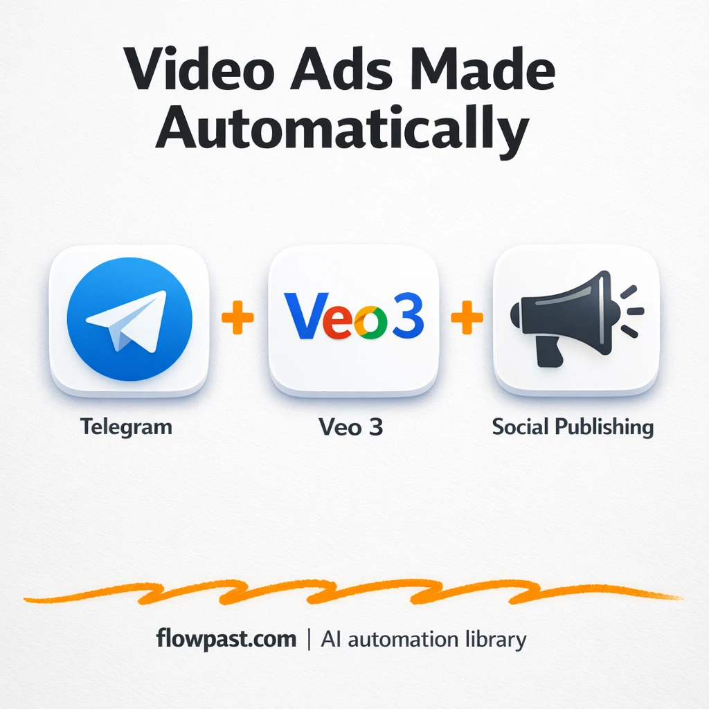 Telegram + Google Sheets: video ads published for you - n8n workflow automation template