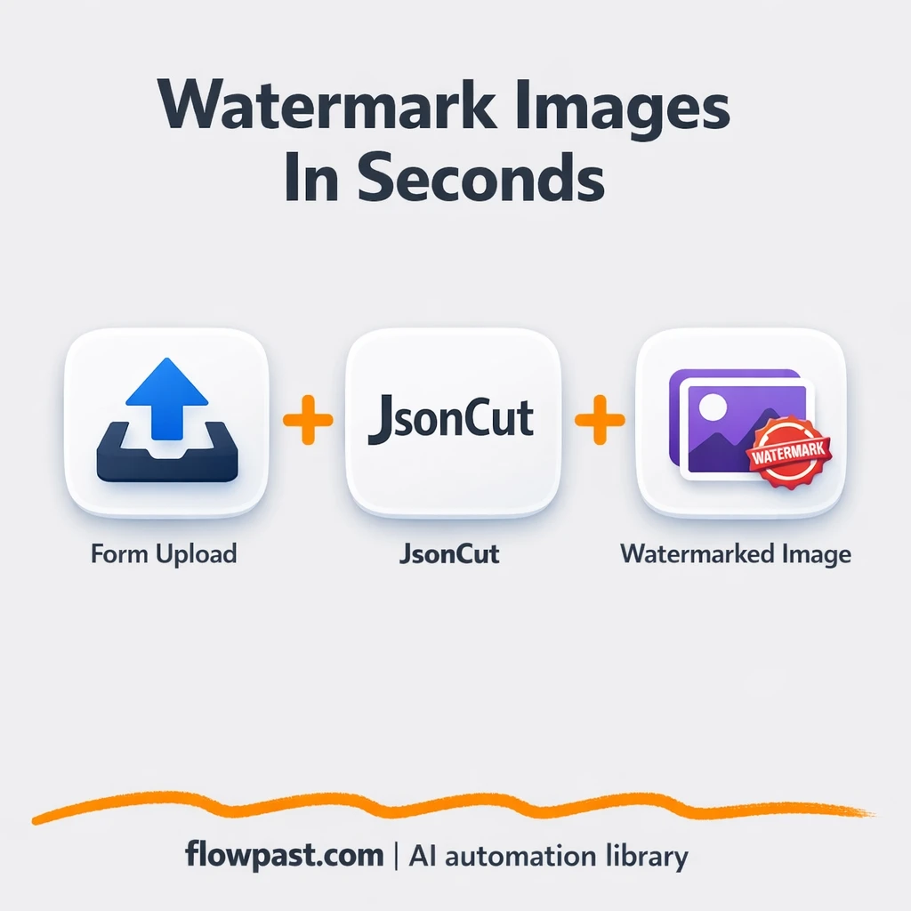 JsonCut watermarking, branded images on demand - n8n workflow automation template