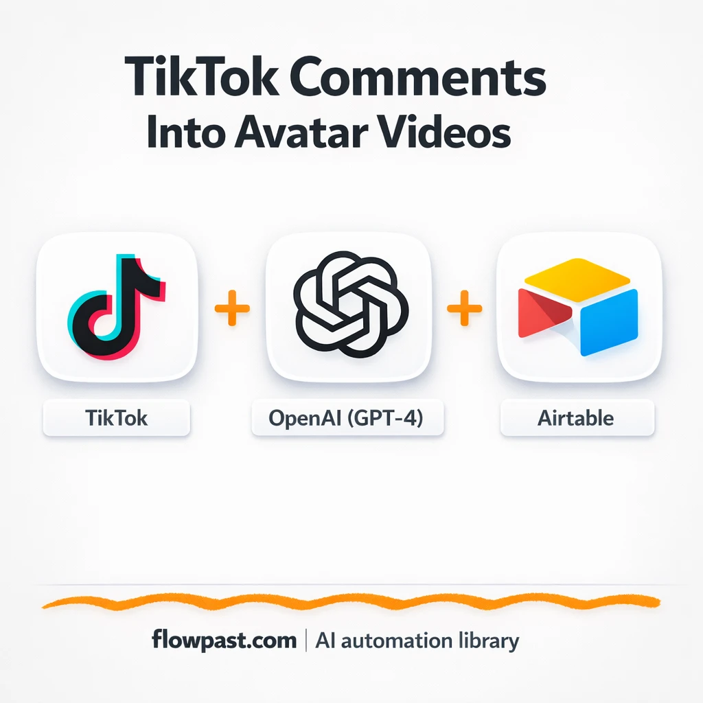 TikTok to Airtable, comment ideas shipped as videos - n8n workflow automation template