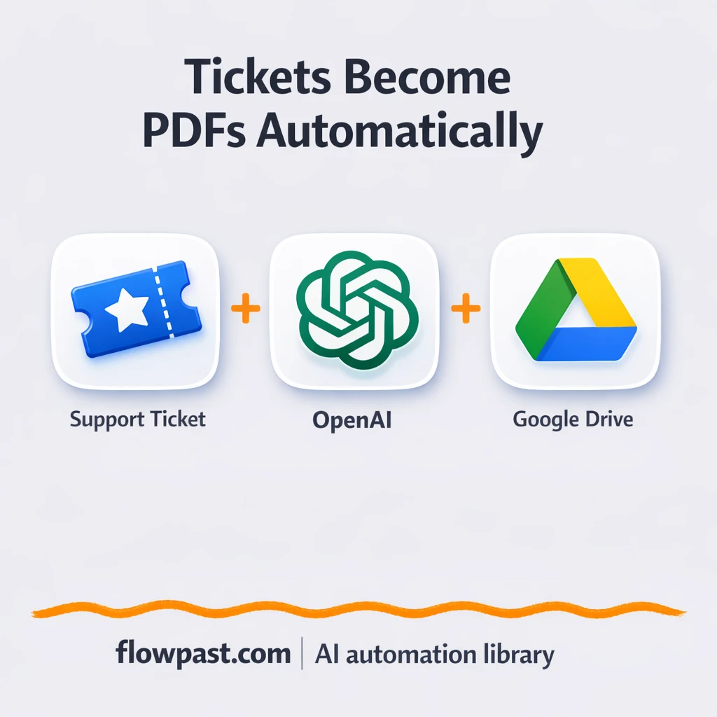 Google Sheets + Slack, ticket recaps logged as PDFs - n8n workflow automation template