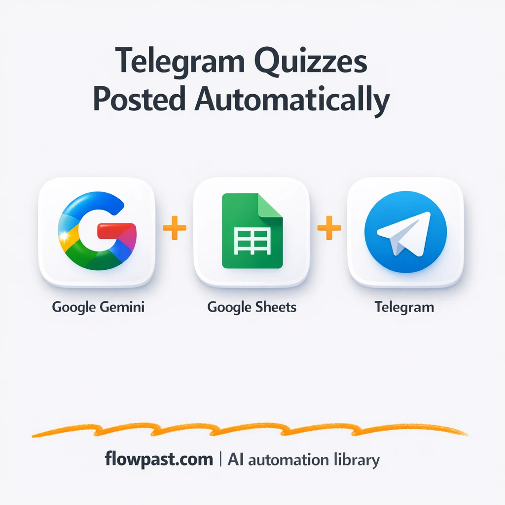 Telegram + Google Sheets: quizzes posted, never repeated - n8n workflow automation template