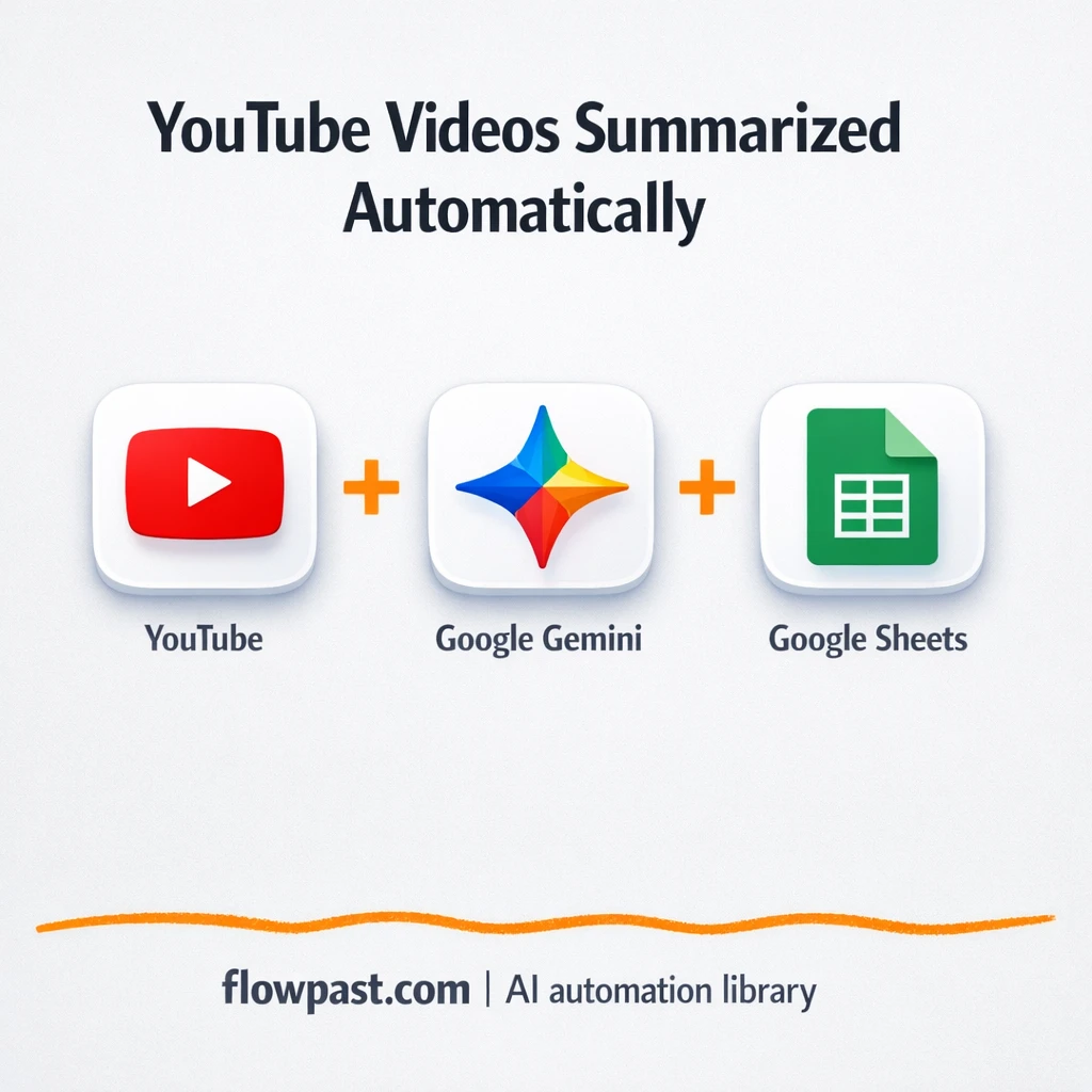YouTube to Google Sheets, summaries you can act on - n8n workflow automation template