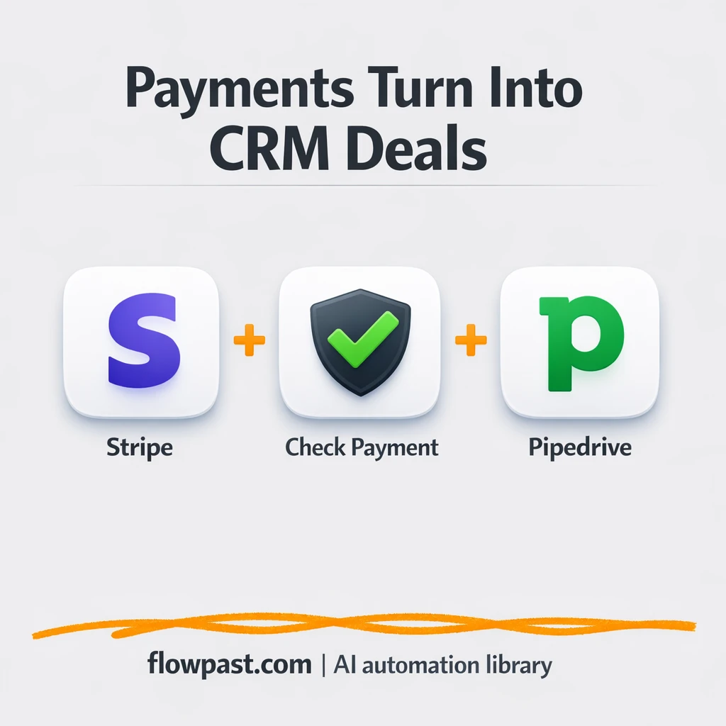 Stripe + Pipedrive: payments logged as clean deals - n8n workflow automation template