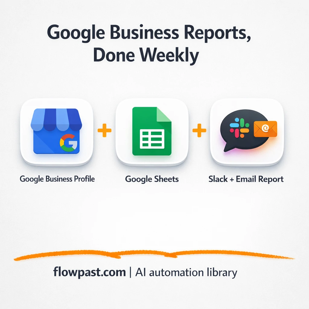 Google Sheets + Slack, weekly Google Business insights - n8n workflow automation template