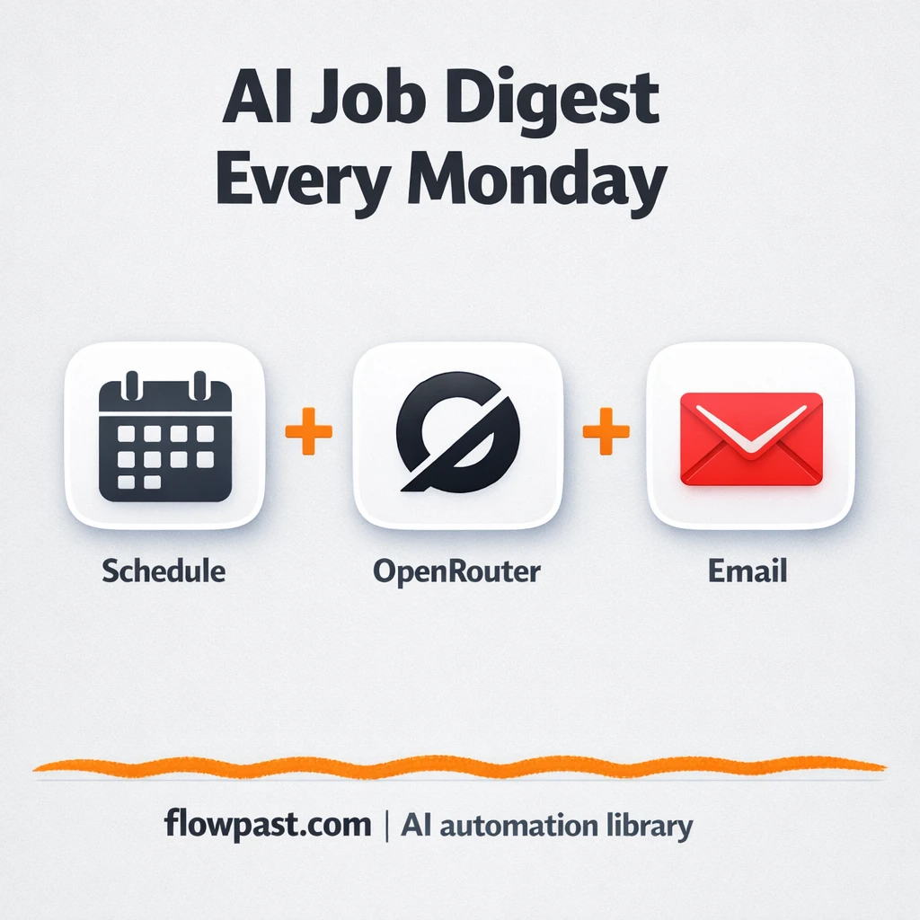 Make.com jobs to Gmail, a clean digest in your inbox - n8n workflow automation template