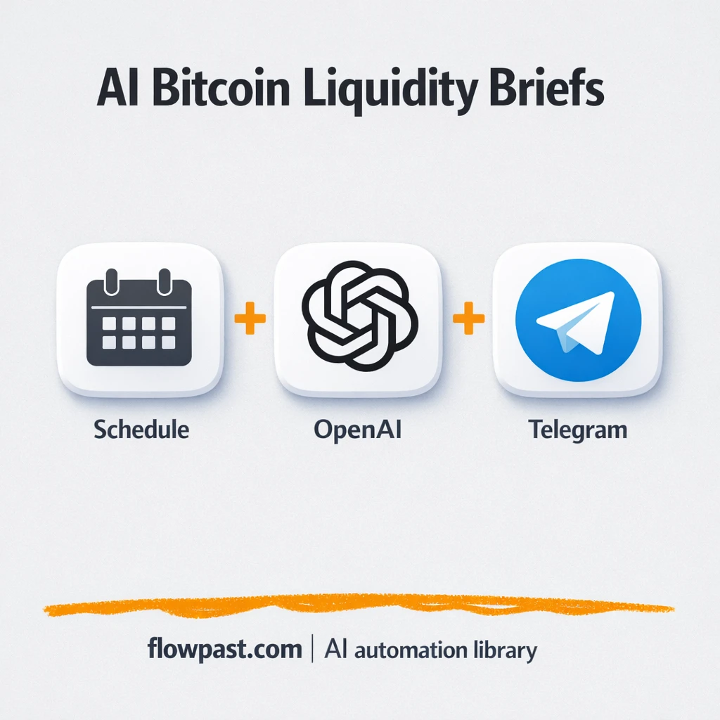 Telegram + OpenAI: BTC liquidity briefs, ready to post - n8n workflow automation template