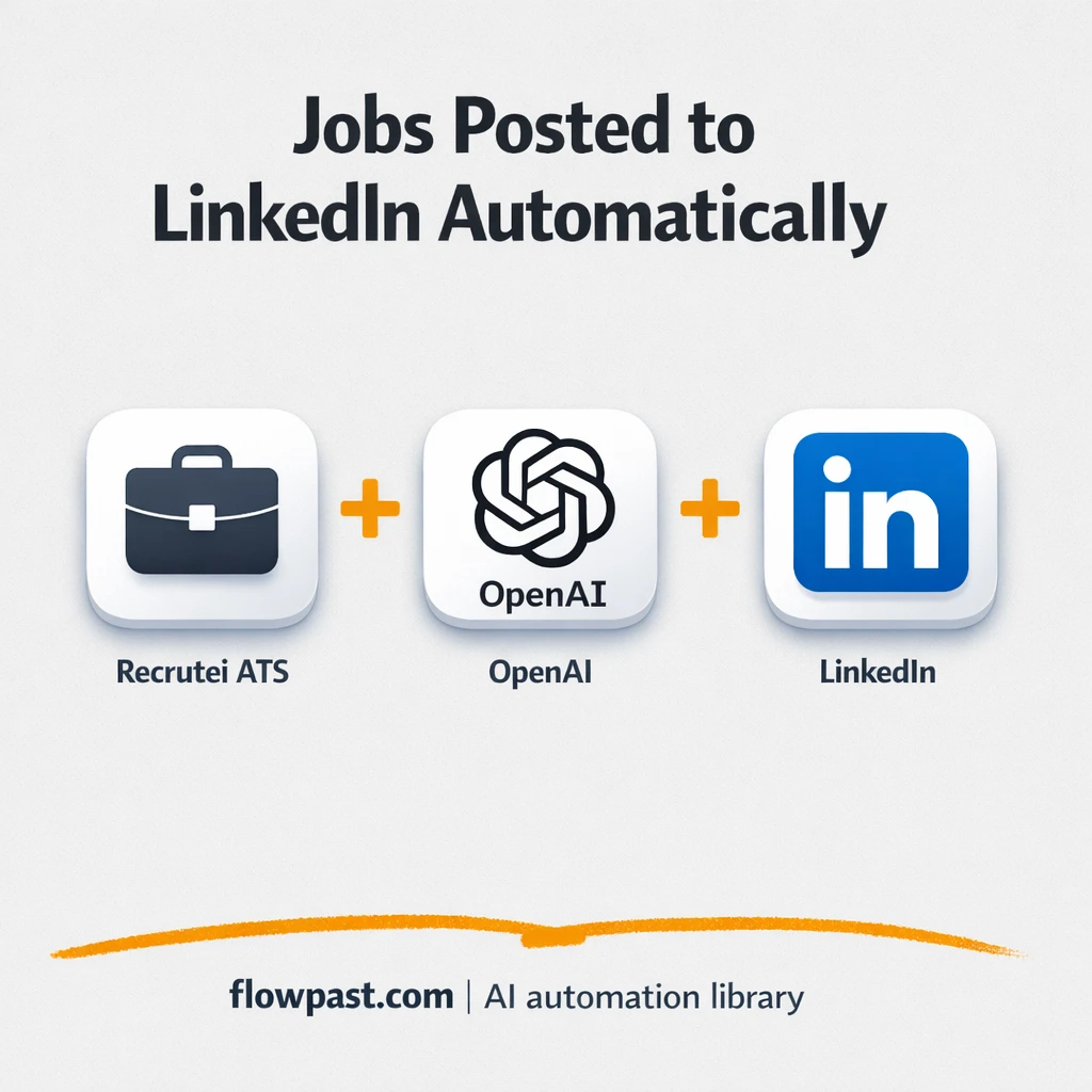 Recrutei to LinkedIn, job posts published and logged - n8n workflow automation template