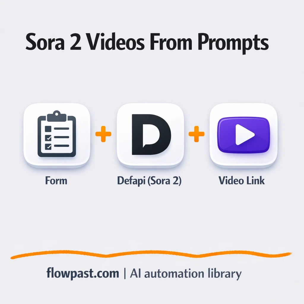 Defapi to Google Sheets, every Sora 2 video link logged - n8n workflow automation template