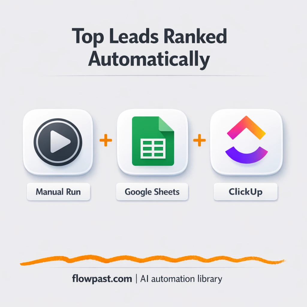 Google Sheets + ClickUp: never miss hot leads - n8n workflow automation template