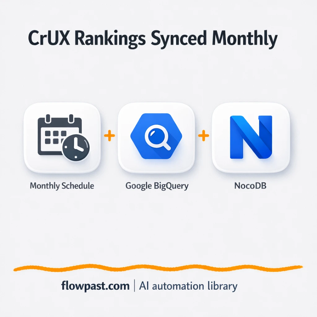 BigQuery to NocoDB, always current CrUX rankings - n8n workflow automation template