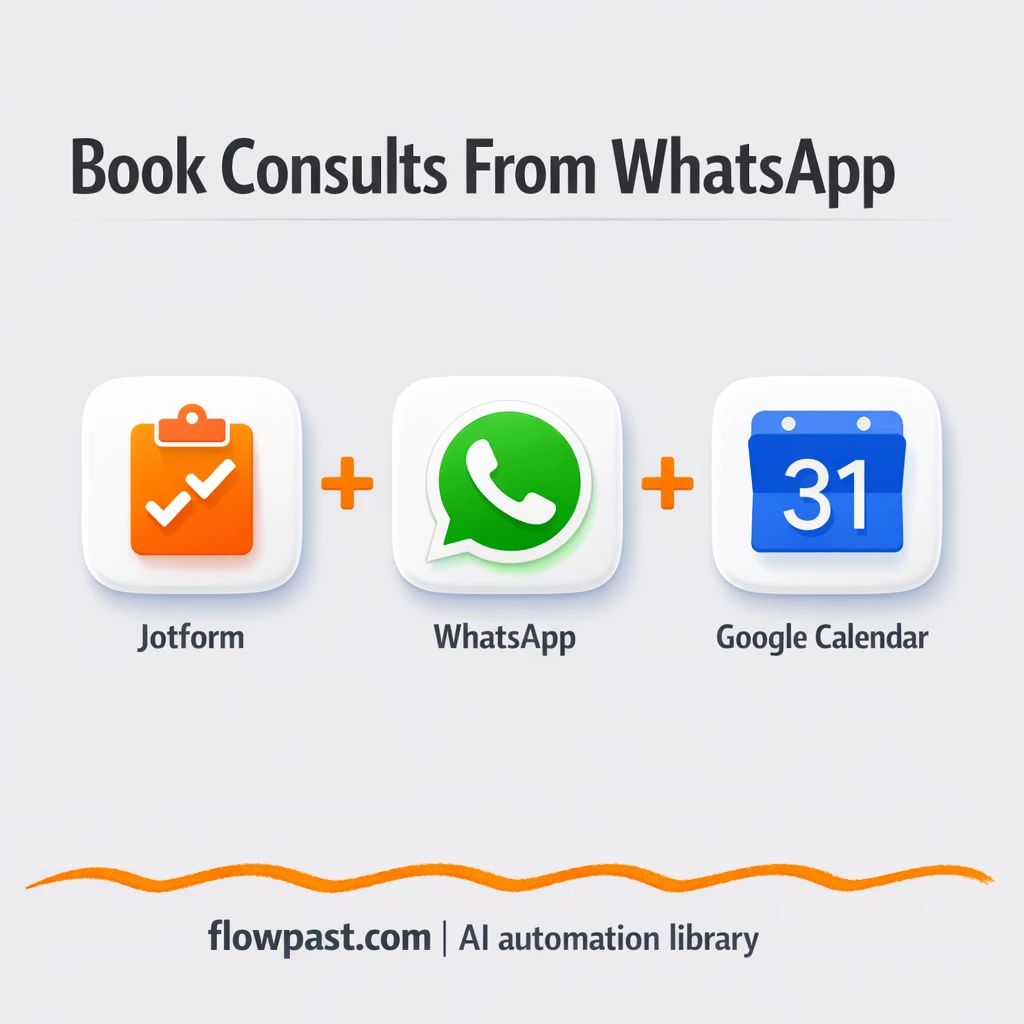 JotForm + WhatsApp: book consults via Google Calendar - n8n workflow automation template