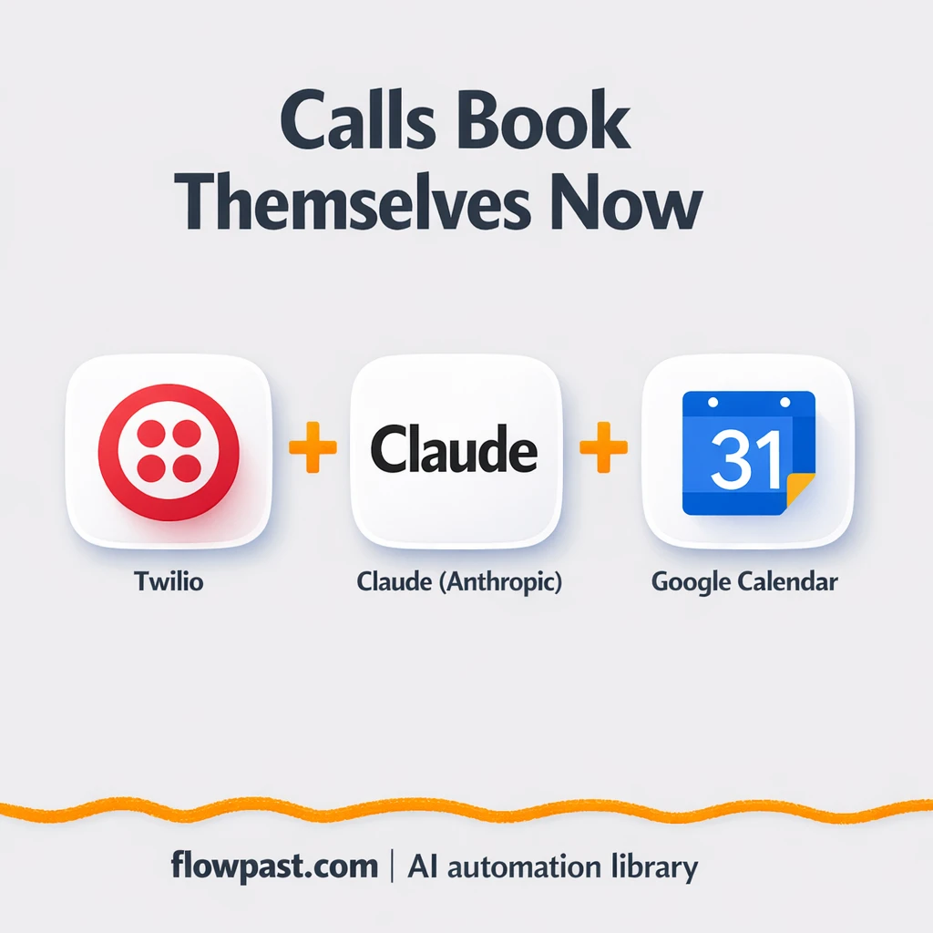Twilio + Google Calendar, calls turn into bookings - n8n workflow automation template