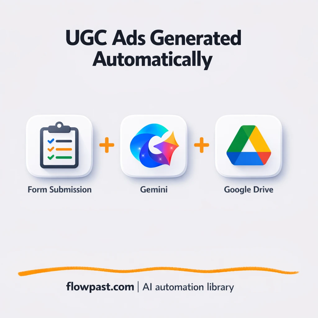 Gemini to Google Drive, UGC ad videos in batches - n8n workflow automation template