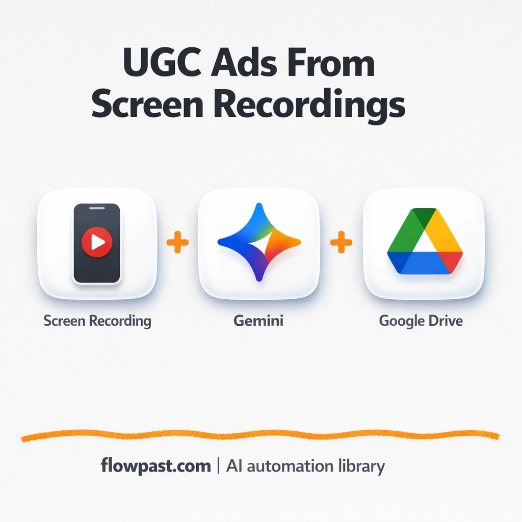 Gemini to Google Drive, UGC ads ready to launch - n8n workflow automation template