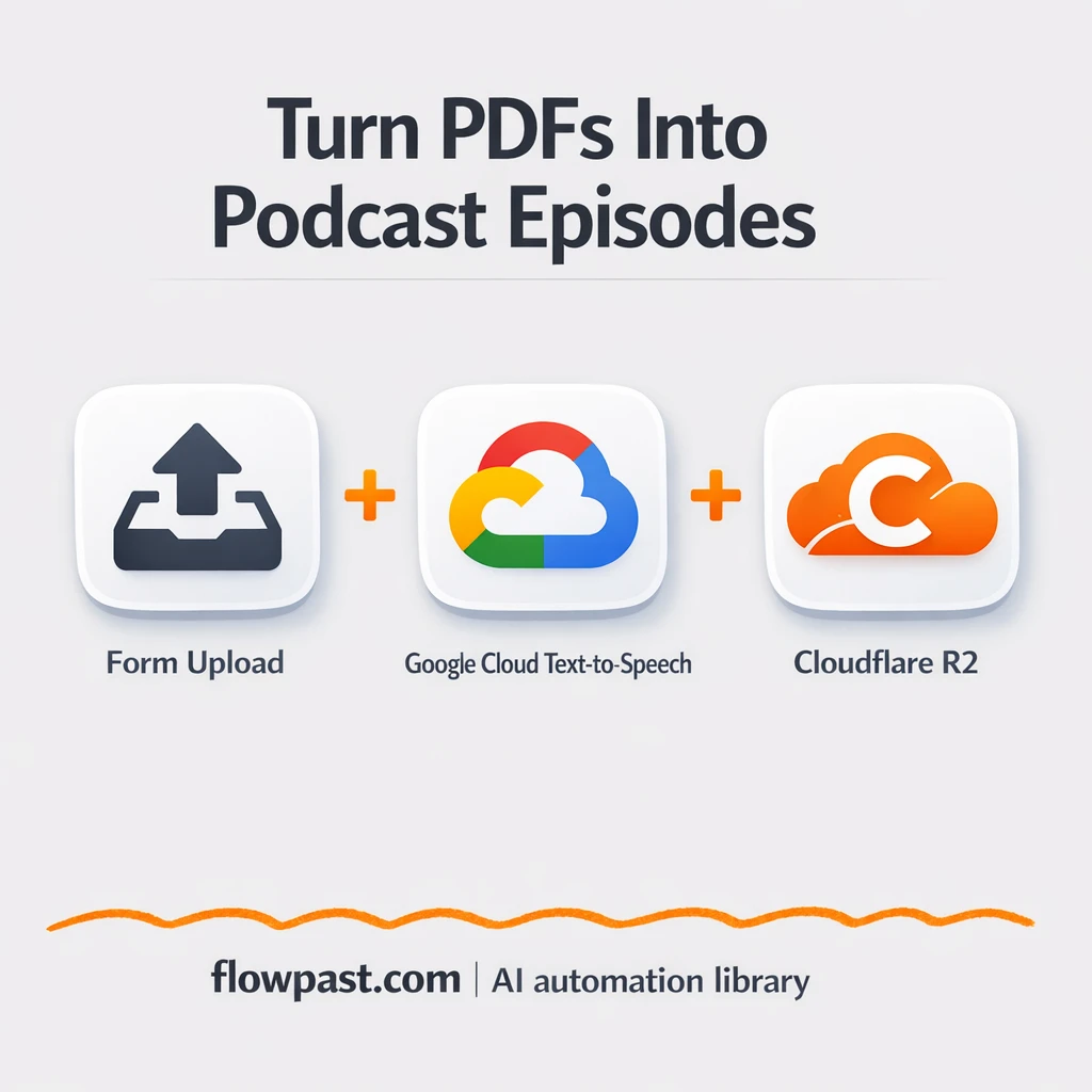 Google Cloud TTS to Apple Podcasts, PDFs to audio - n8n workflow automation template