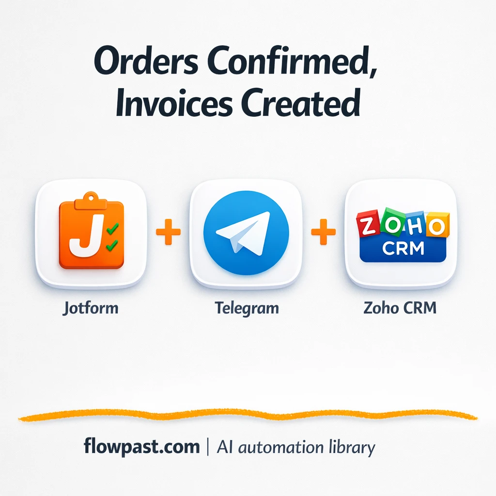 Jotform + Zoho CRM: invoices sent, orders logged - n8n workflow automation template