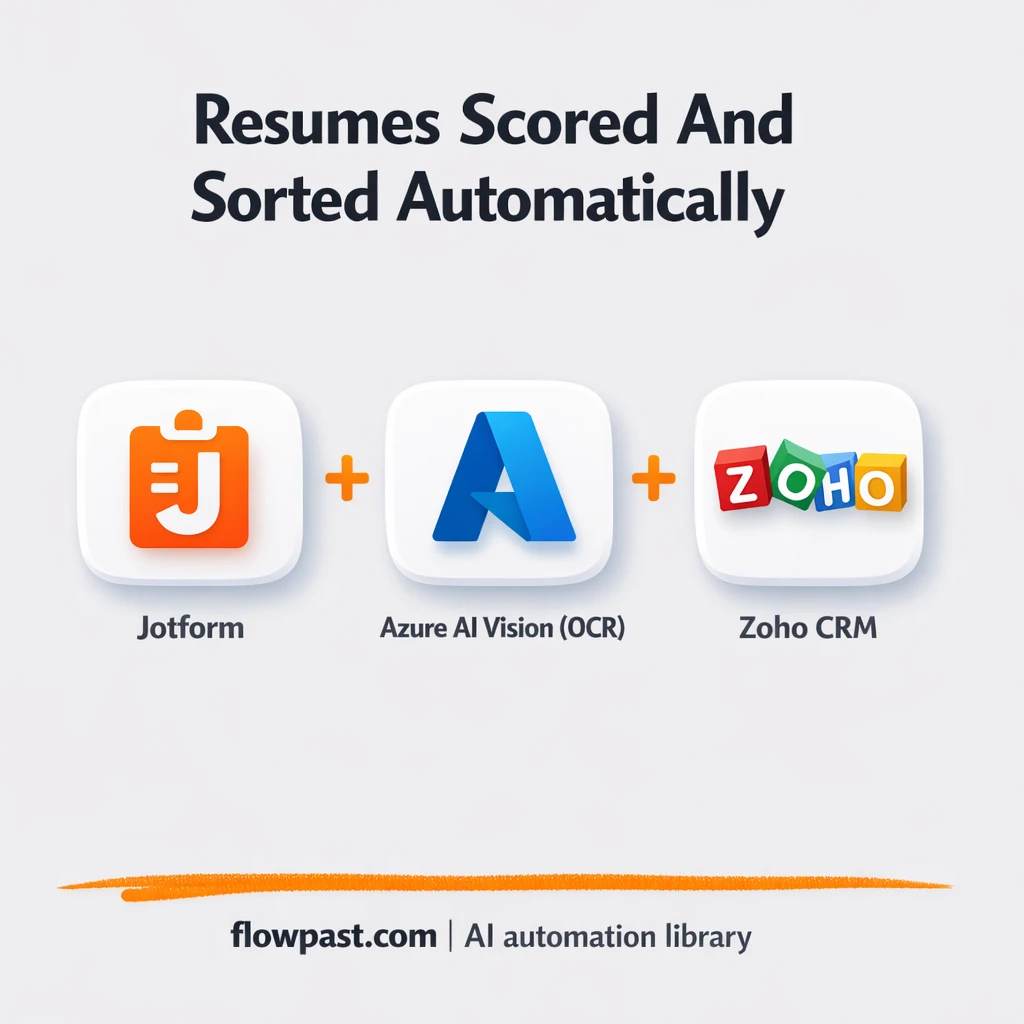 JotForm to Zoho CRM, screened candidates routed fast - n8n workflow automation template