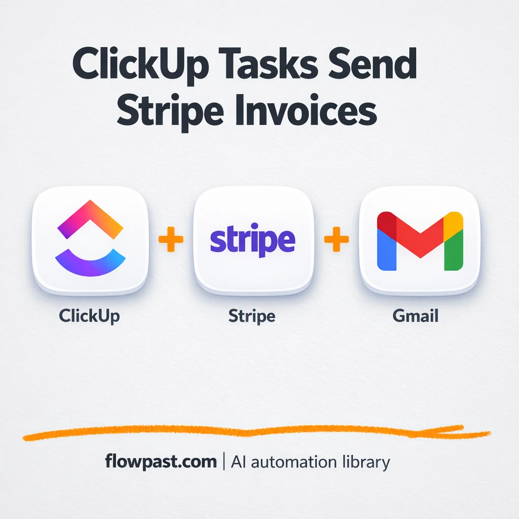 ClickUp to Stripe, invoices sent and tracked via Gmail - n8n workflow automation template