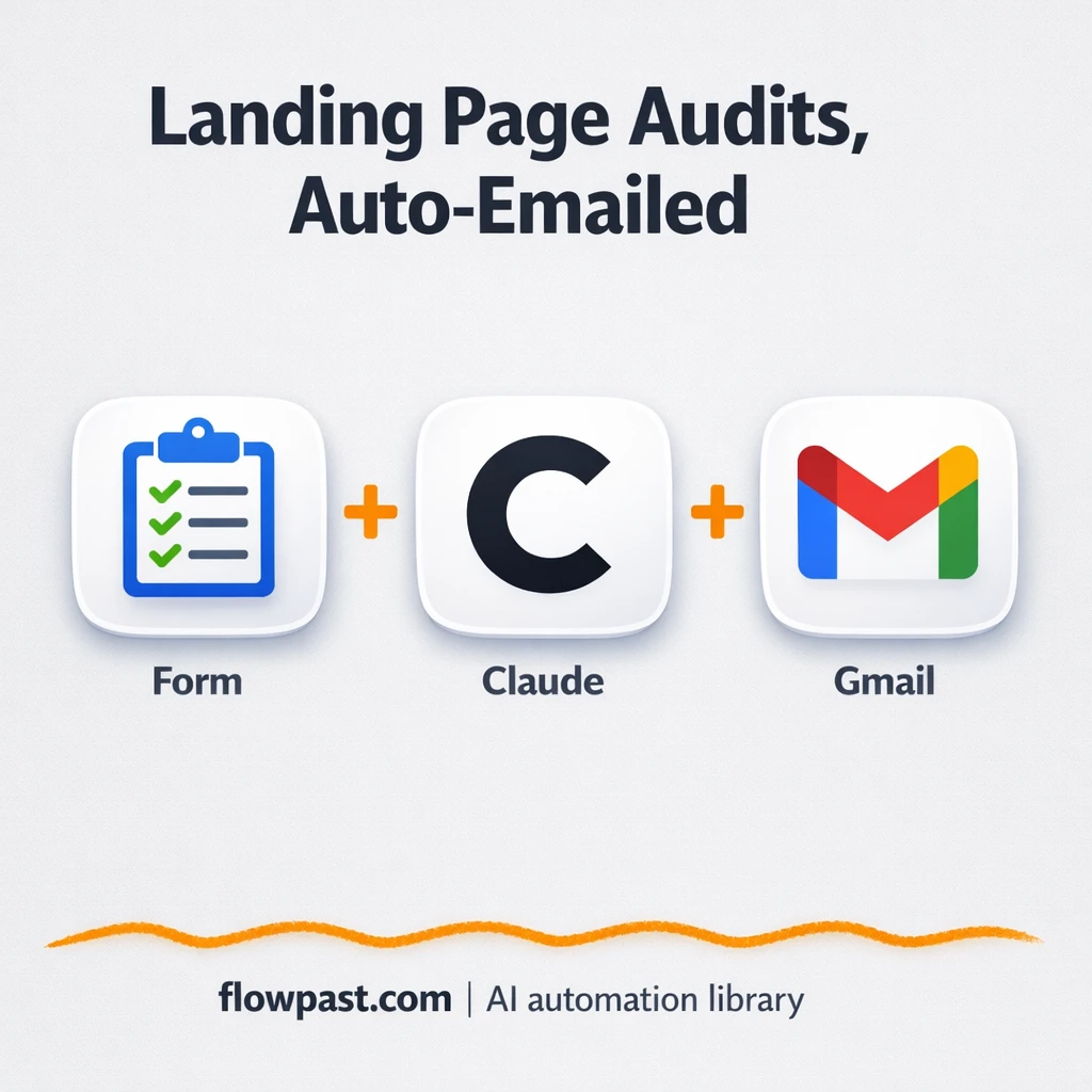 Gmail + Claude, instant landing page audit reports - n8n workflow automation template