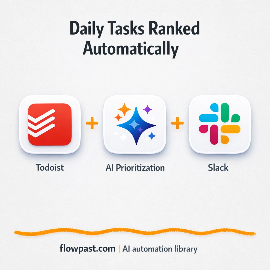 Todoist to Slack, your daily priorities ranked for you - n8n workflow automation template