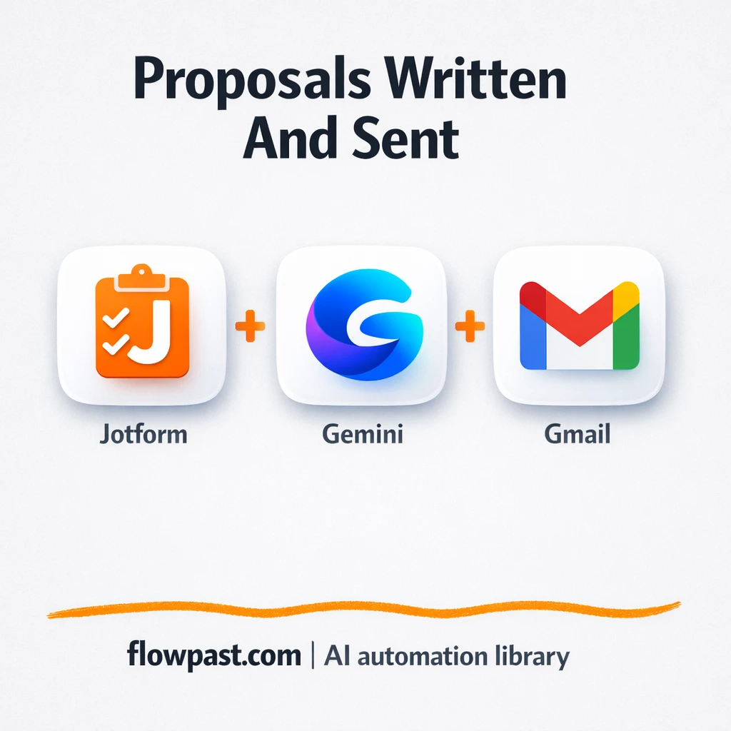 Jotform to Gmail, proposals sent and logged in Sheets - n8n workflow automation template