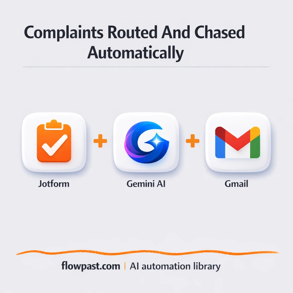 Jotform to Gmail, complaints assigned and tracked - n8n workflow automation template