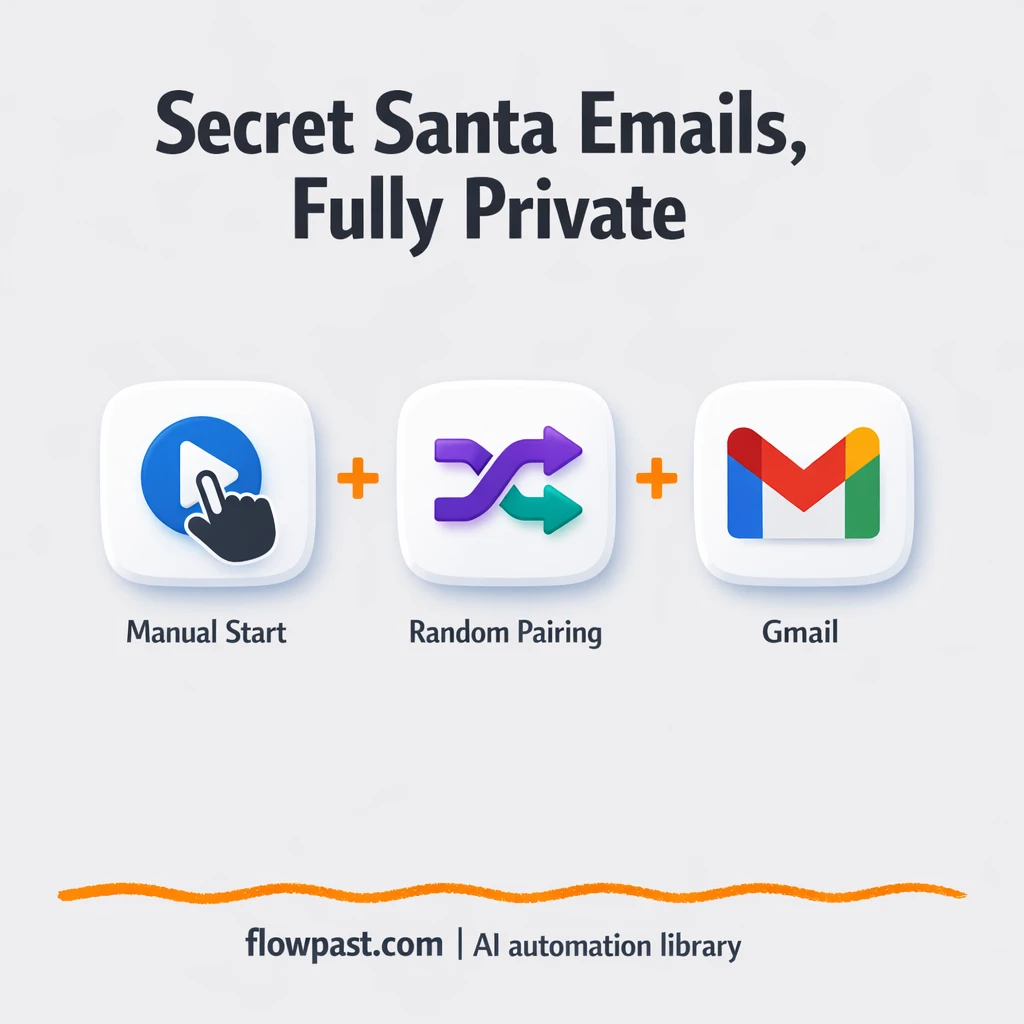 Gmail + Google Sheets: Secret Santa reveals, kept private - n8n workflow automation template